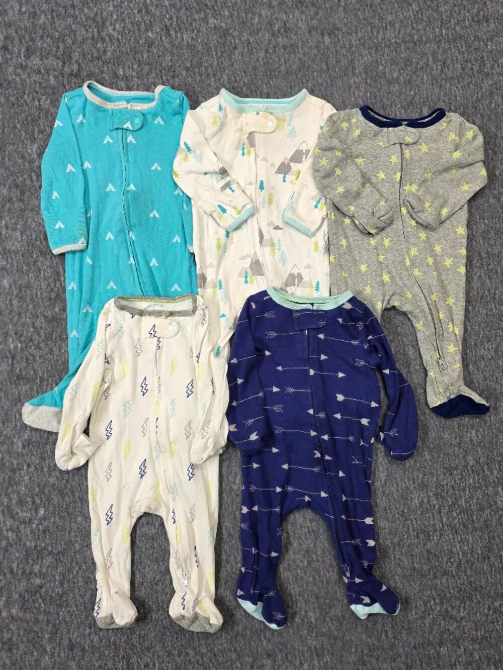 Cloud Island Baby NB 0-3M Footed Sleeper Pajama Bundle 5 Piece